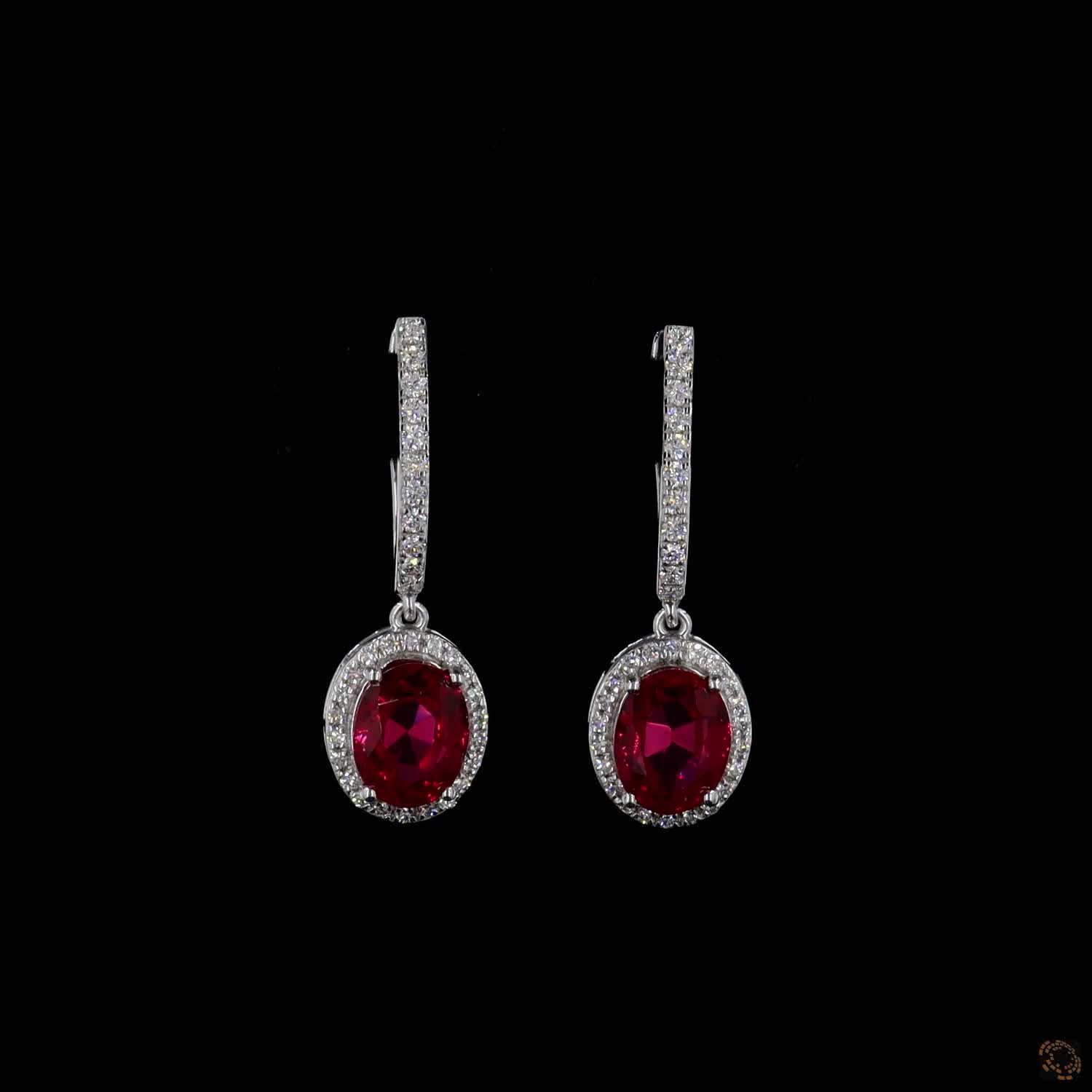 Rovienne Ruby Drop Earrings (LAB-Grown Color Stones) - Image 2
