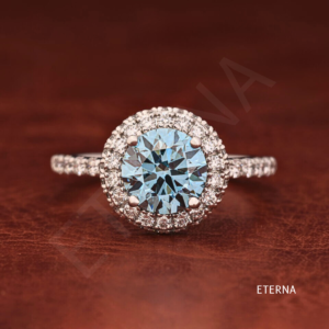Celmira Blue Halo Ring (LAB-Grown Diamonds)
