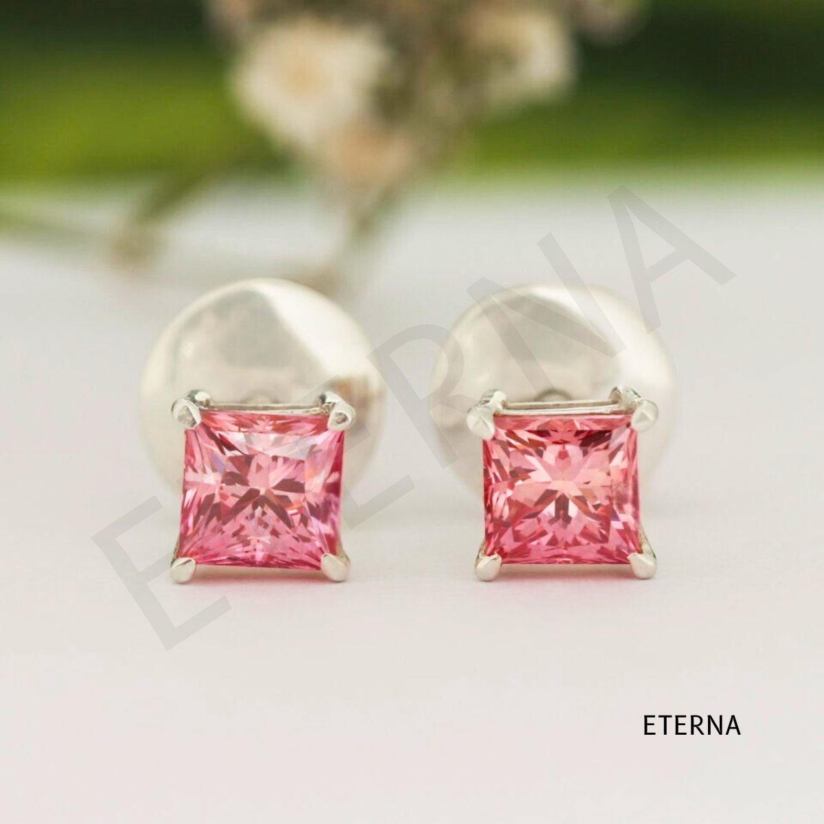 Rosélia Princess Stud Earrings ( LAB-Grown Diamonds)
