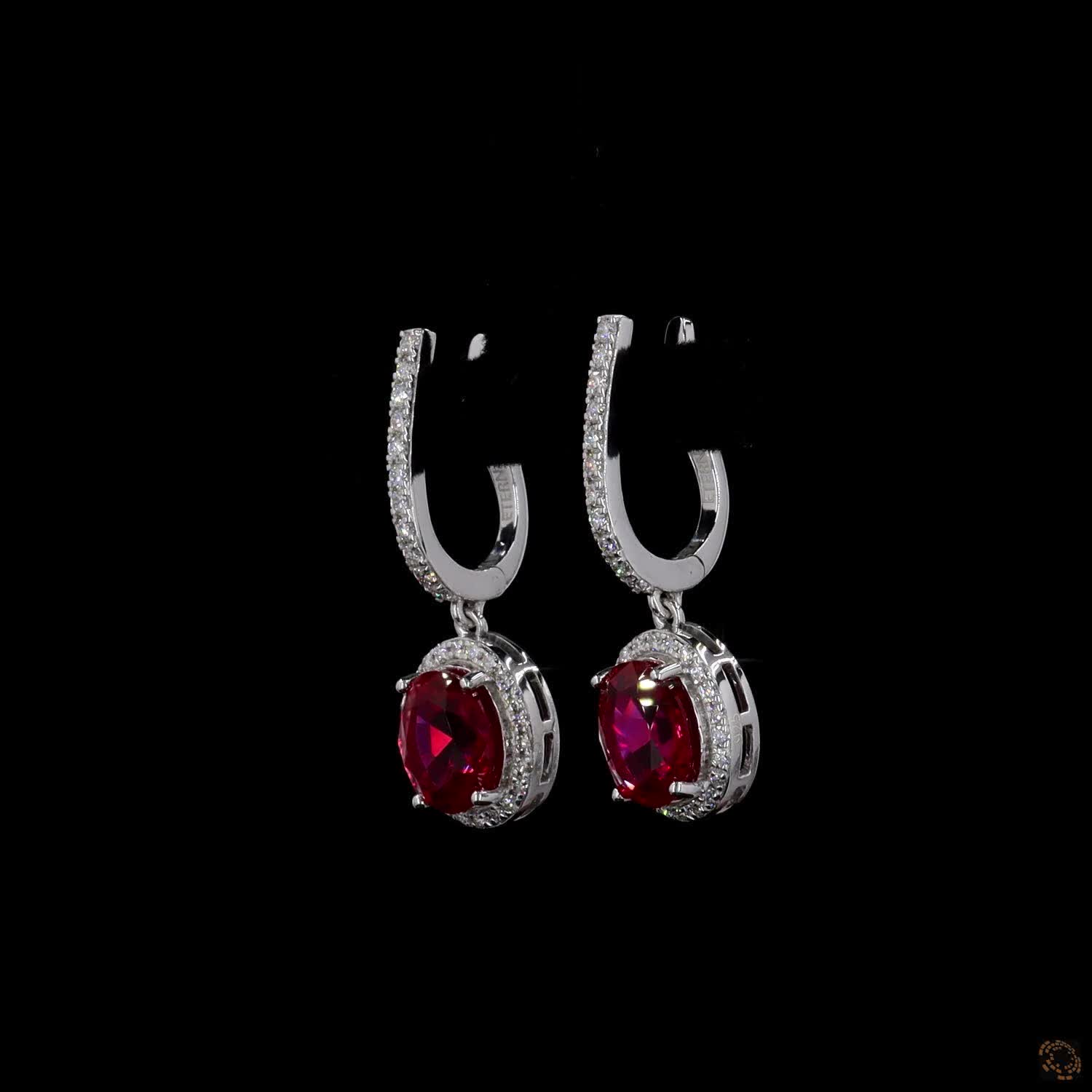 Rovienne Ruby Drop Earrings (LAB-Grown Color Stones) - Image 3