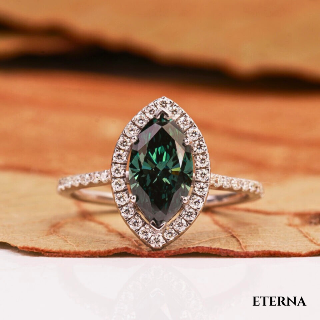 Verdelune Marquise Halo Ring (LAB-Grown Diamonds)