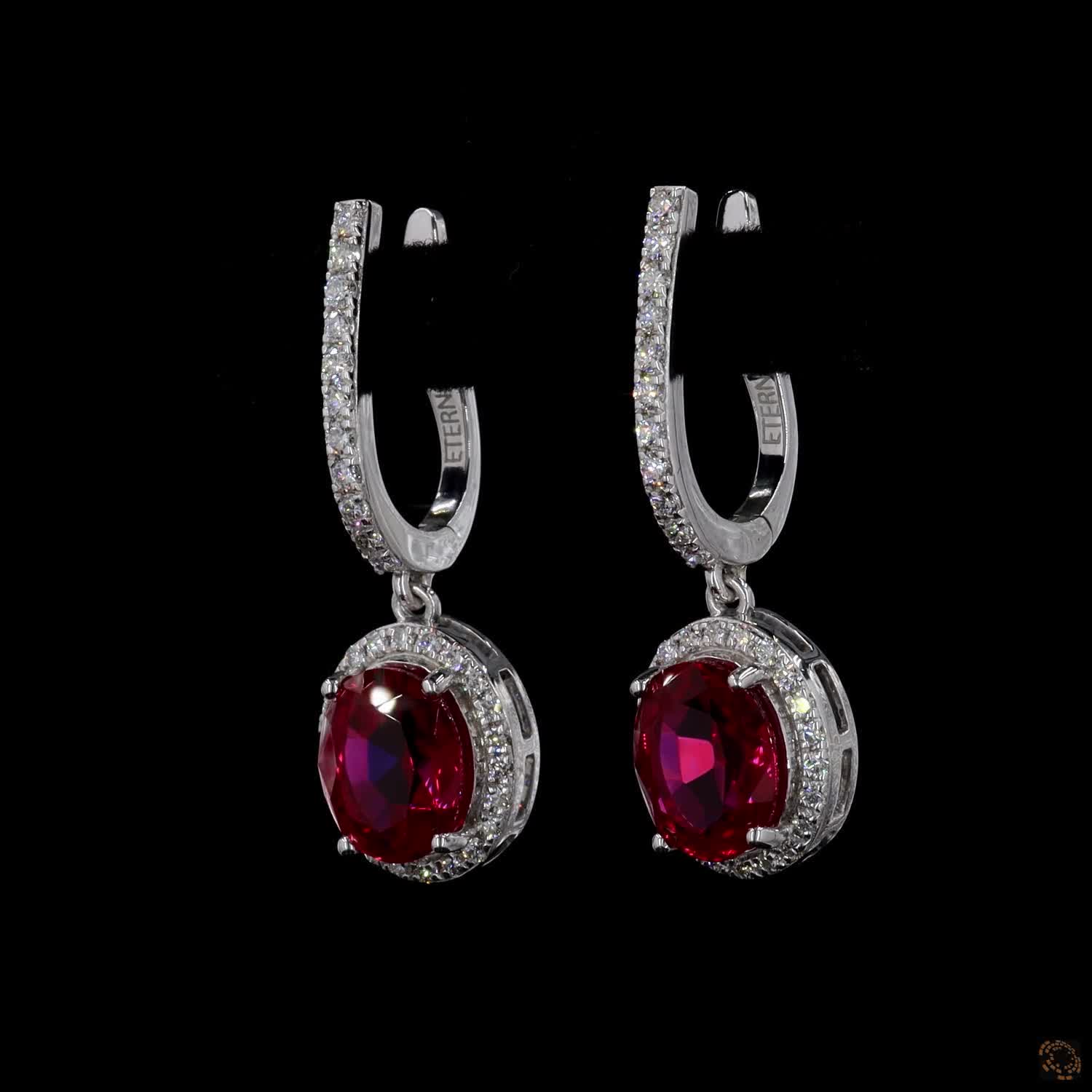 Rovienne Ruby Drop Earrings (LAB-Grown Color Stones) - Image 4