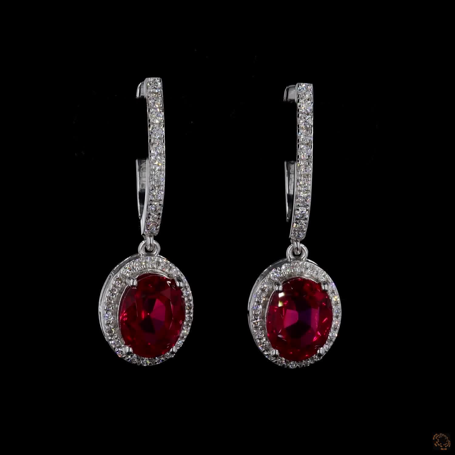 Rovienne Ruby Drop Earrings (LAB-Grown Color Stones) - Image 5