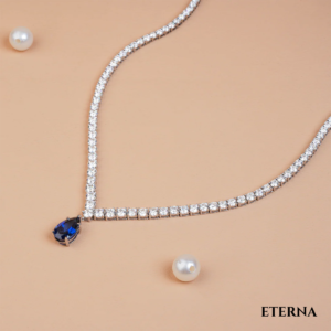Velmiora Sapphire Drop Necklace (LAB-Grown Color Stones)