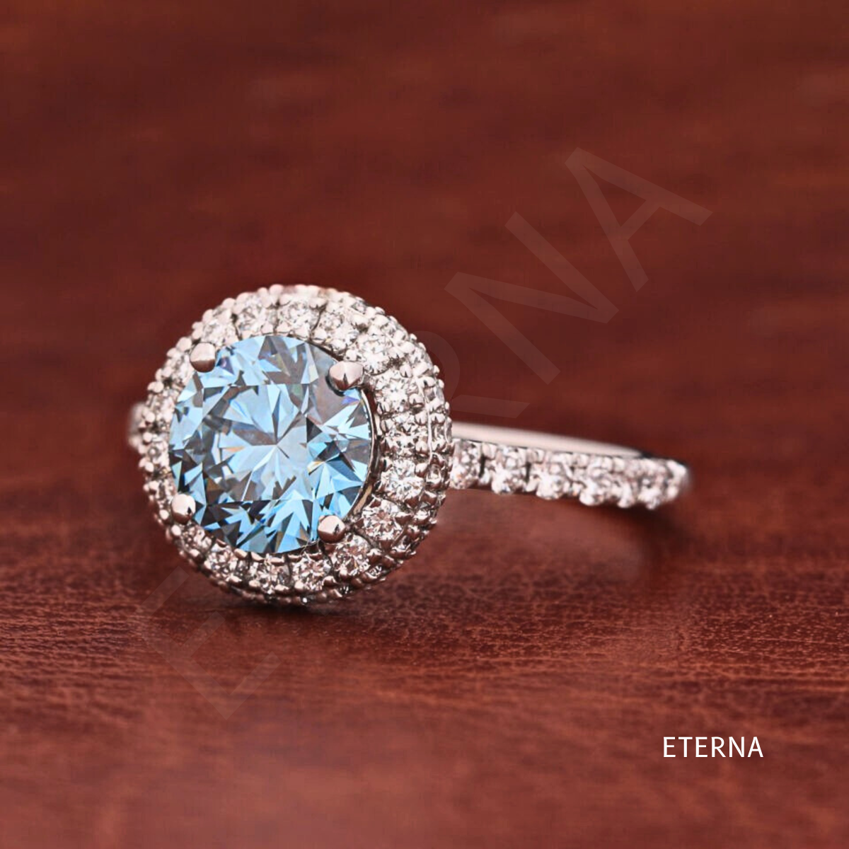 Celmira Blue Halo Ring (LAB-Grown Diamonds) - Image 5