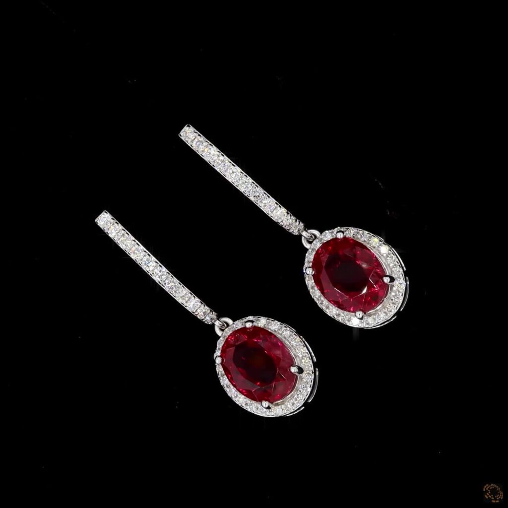 Rovienne Ruby Drop Earrings (LAB-Grown Color Stones)