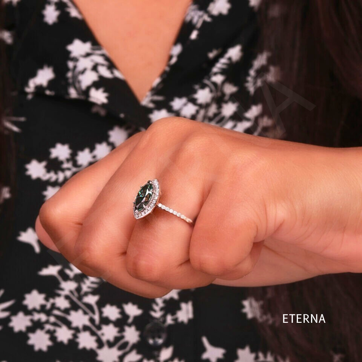 Verdelune Marquise Halo Ring (LAB-Grown Diamonds) - Image 6