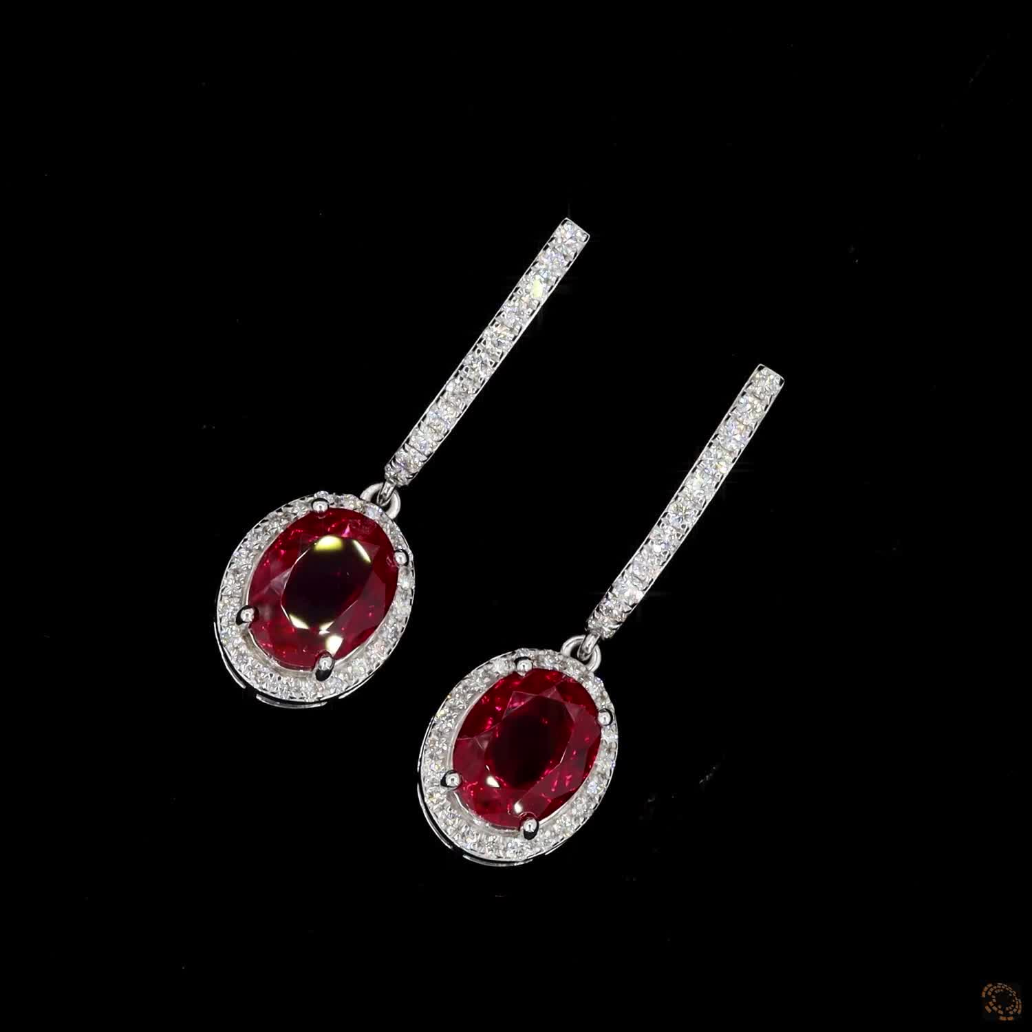 Rovienne Ruby Drop Earrings (LAB-Grown Color Stones) - Image 7