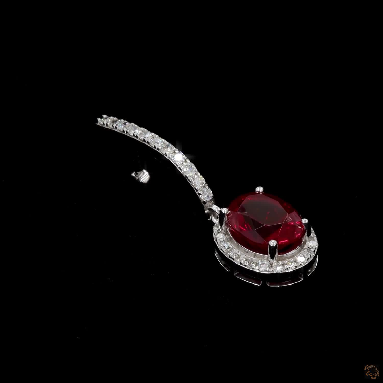 Rovienne Ruby Drop Earrings (LAB-Grown Color Stones) - Image 8