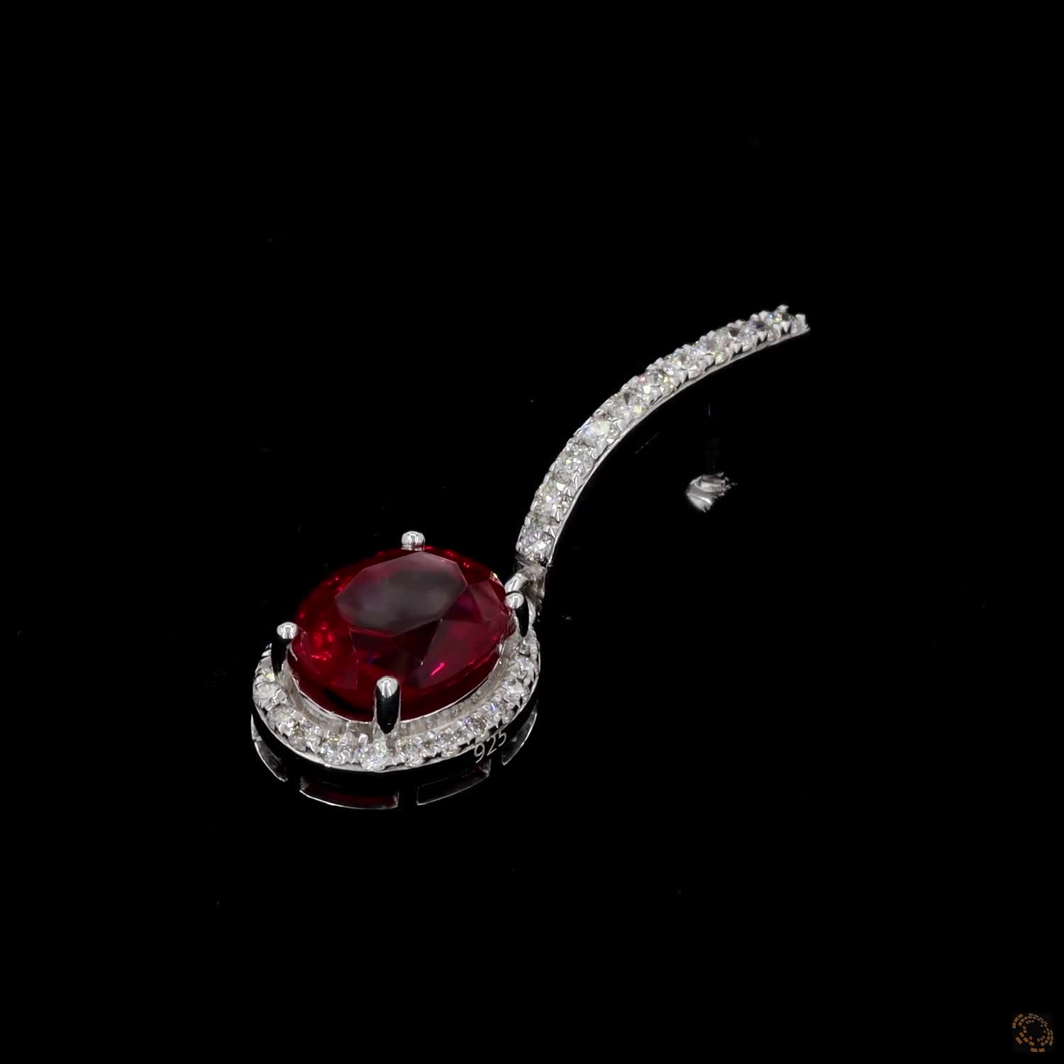 Rovienne Ruby Drop Earrings (LAB-Grown Color Stones) - Image 9