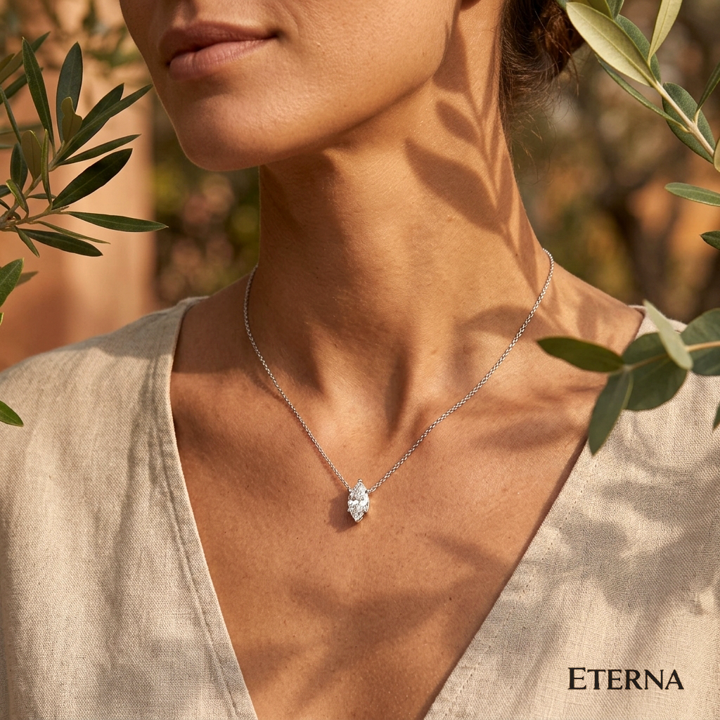 Velisse Marquise Solitaire Necklace - Image 2