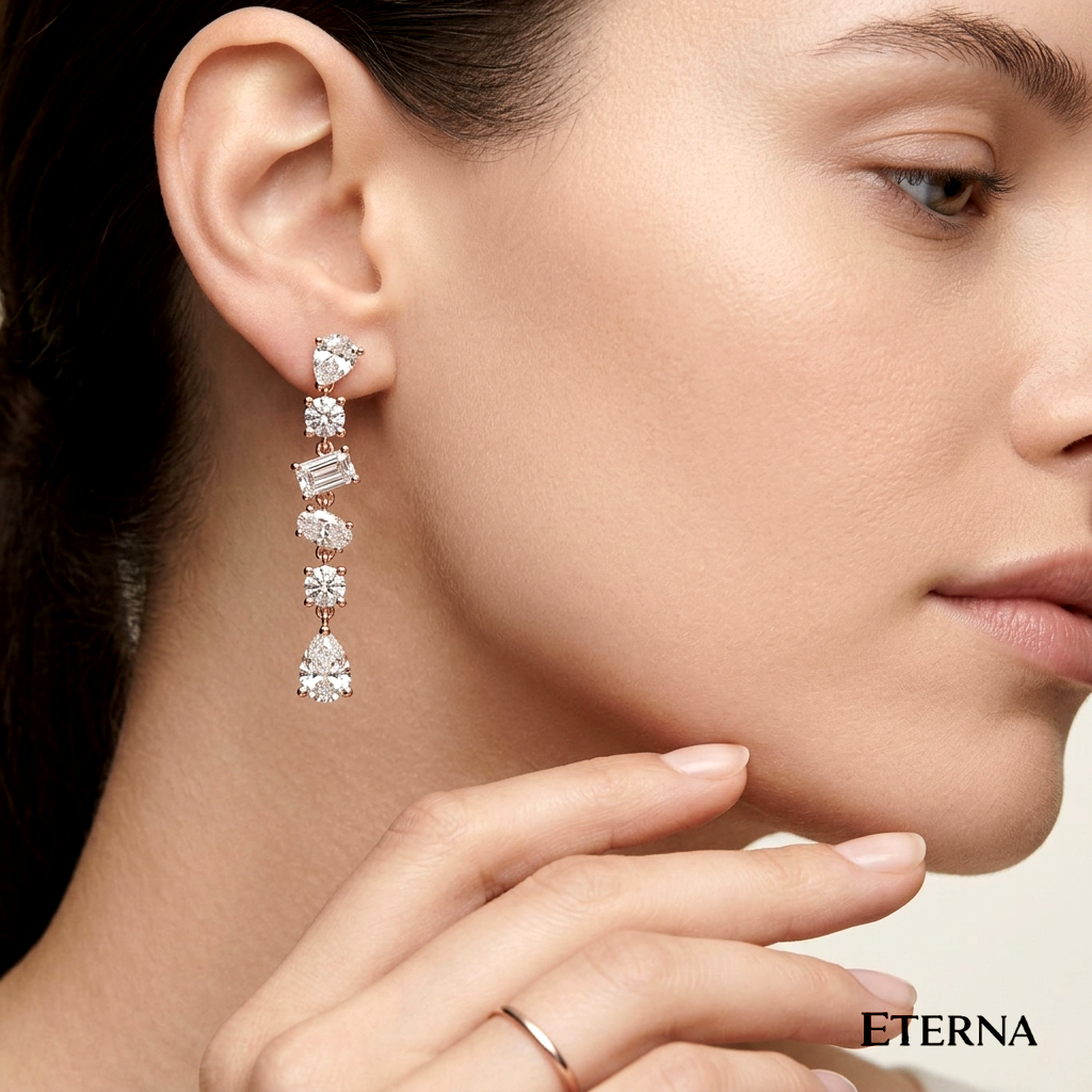 Seraphine Cascade Diamond Earrings - Image 7