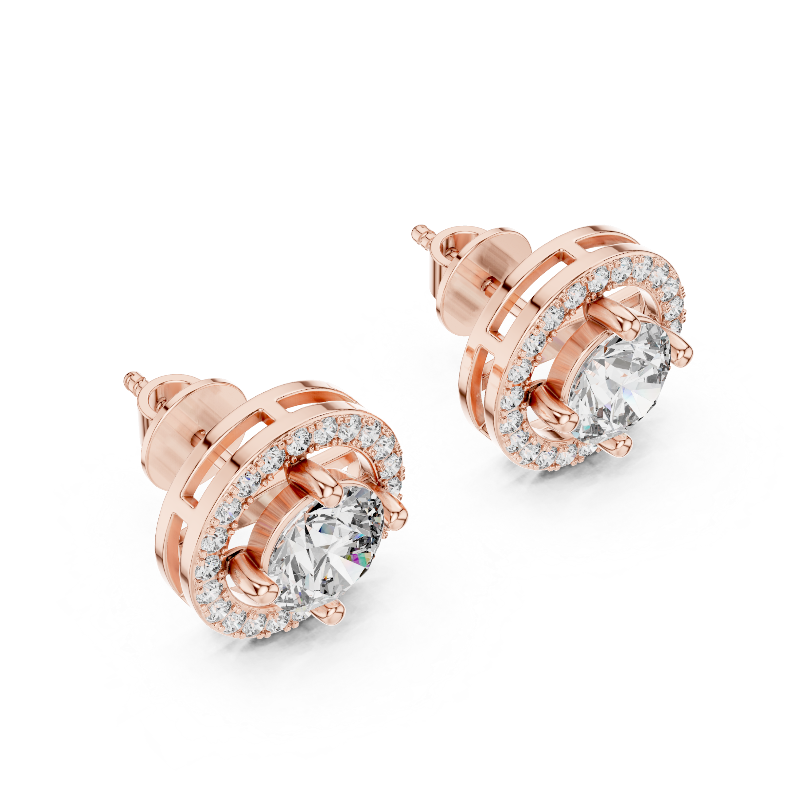 Orvessa Halo Diamond Studs - Image 5