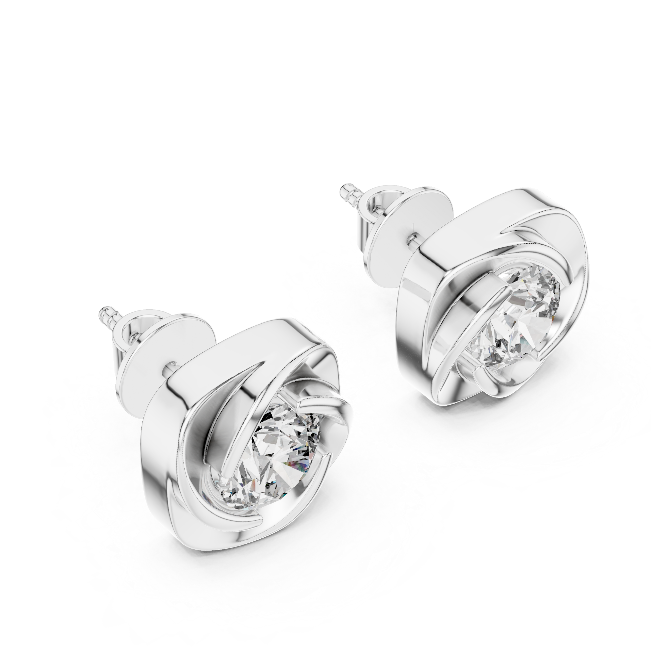 Velmora Spiral Embrace Diamond Studs - Image 2