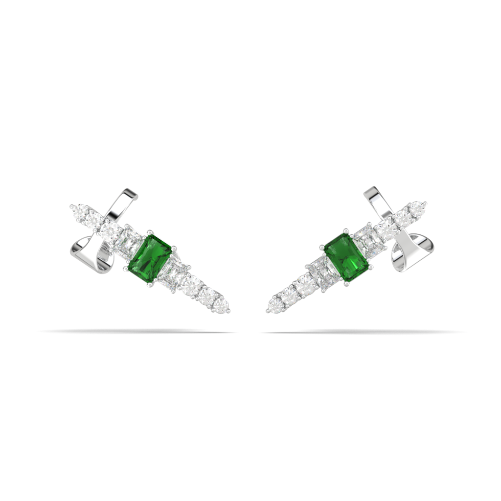 Verdant Royale Diamond Ear Cuff (LAB-Grown Color Stones)