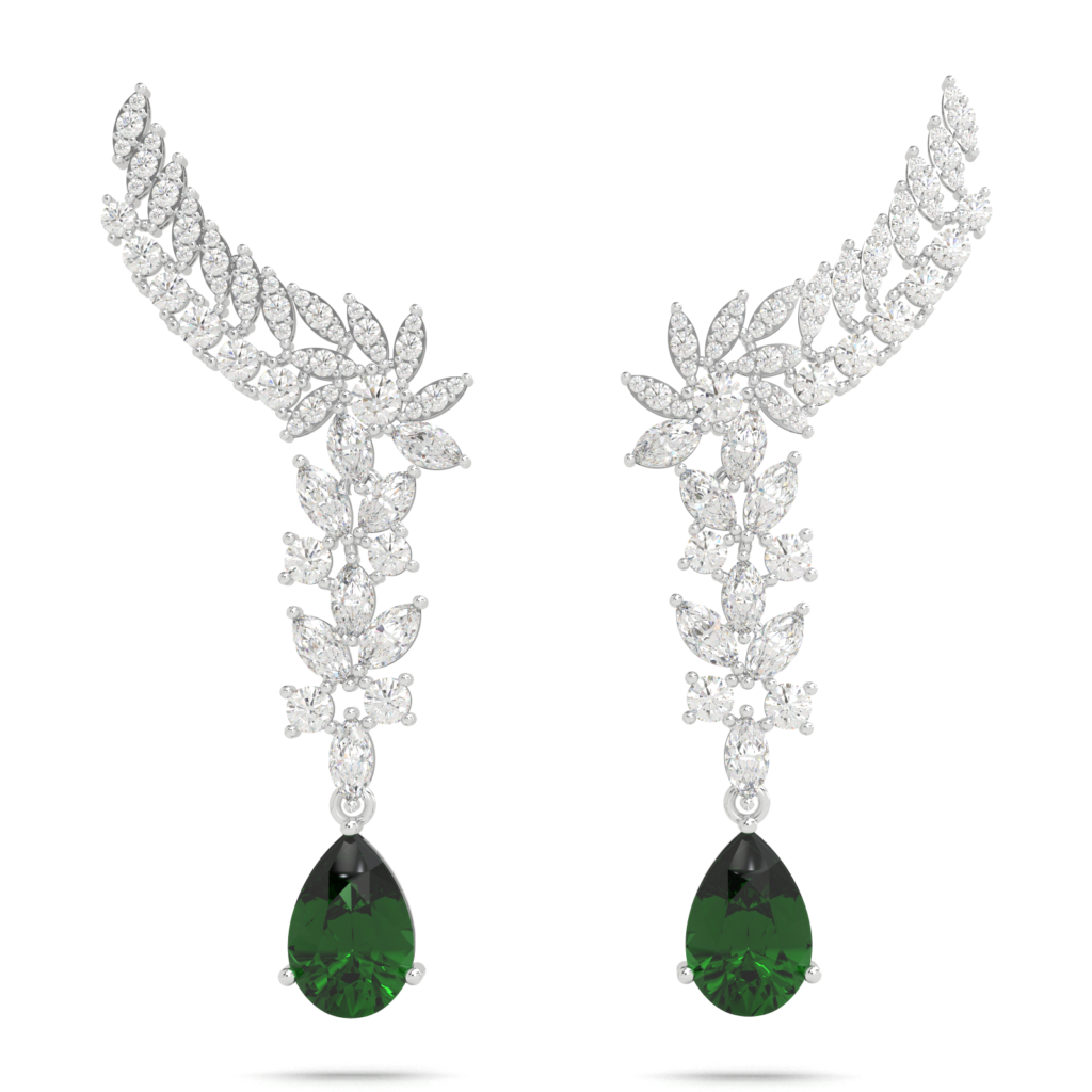 Verdant Royale Cascade Earring (LAB-Grown Color Stones)