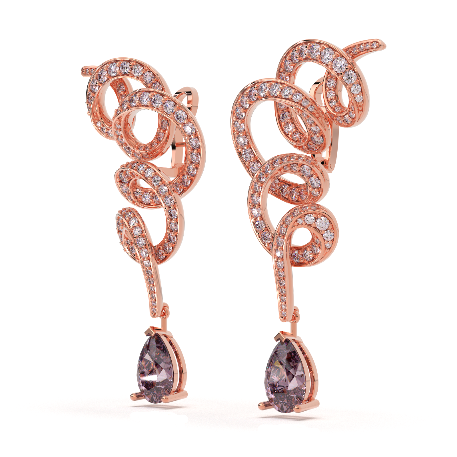 Rosé Serpentine Lumière Earrings (LAB-Grown Color Stones) - Image 7