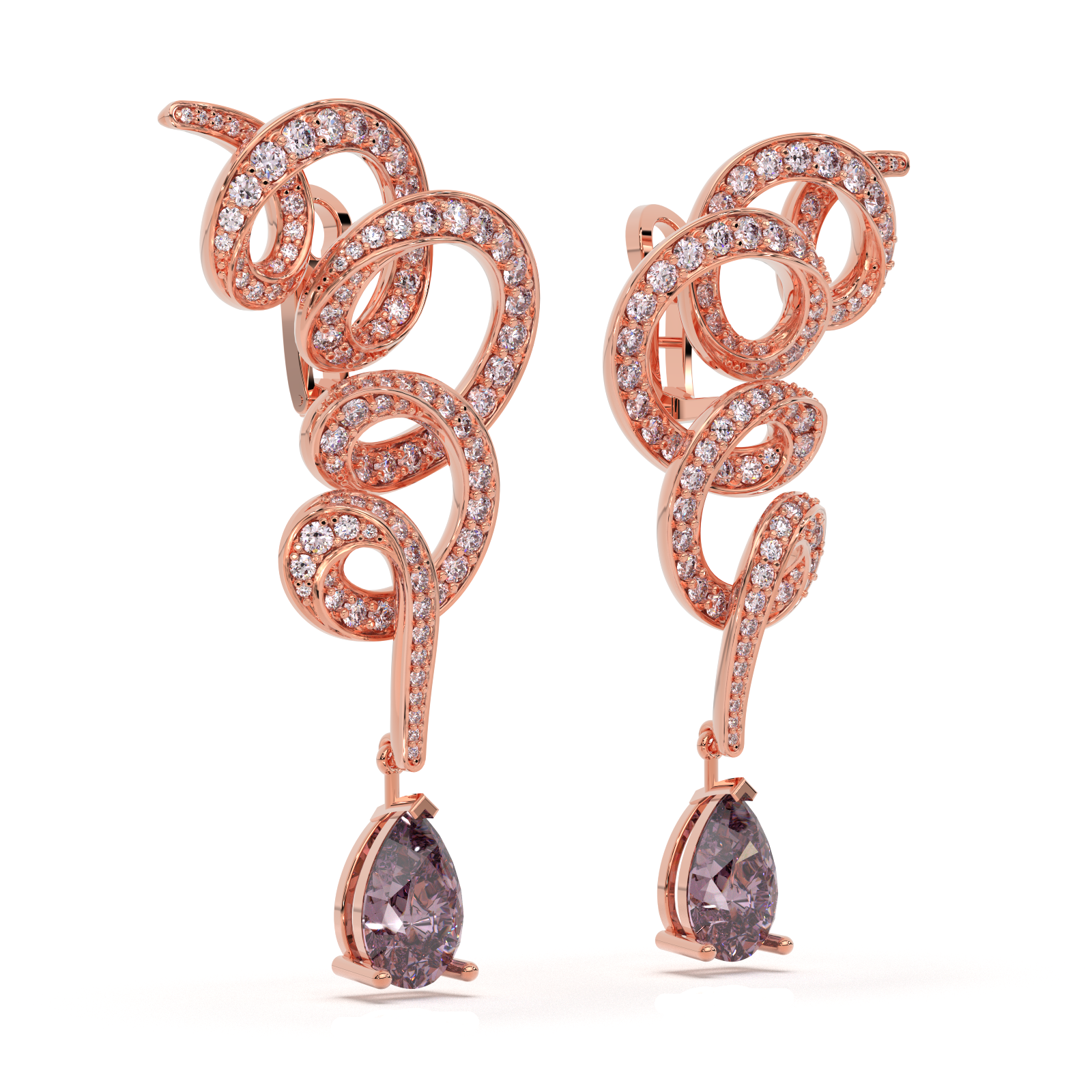 Rosé Serpentine Lumière Earrings (LAB-Grown Color Stones) - Image 8