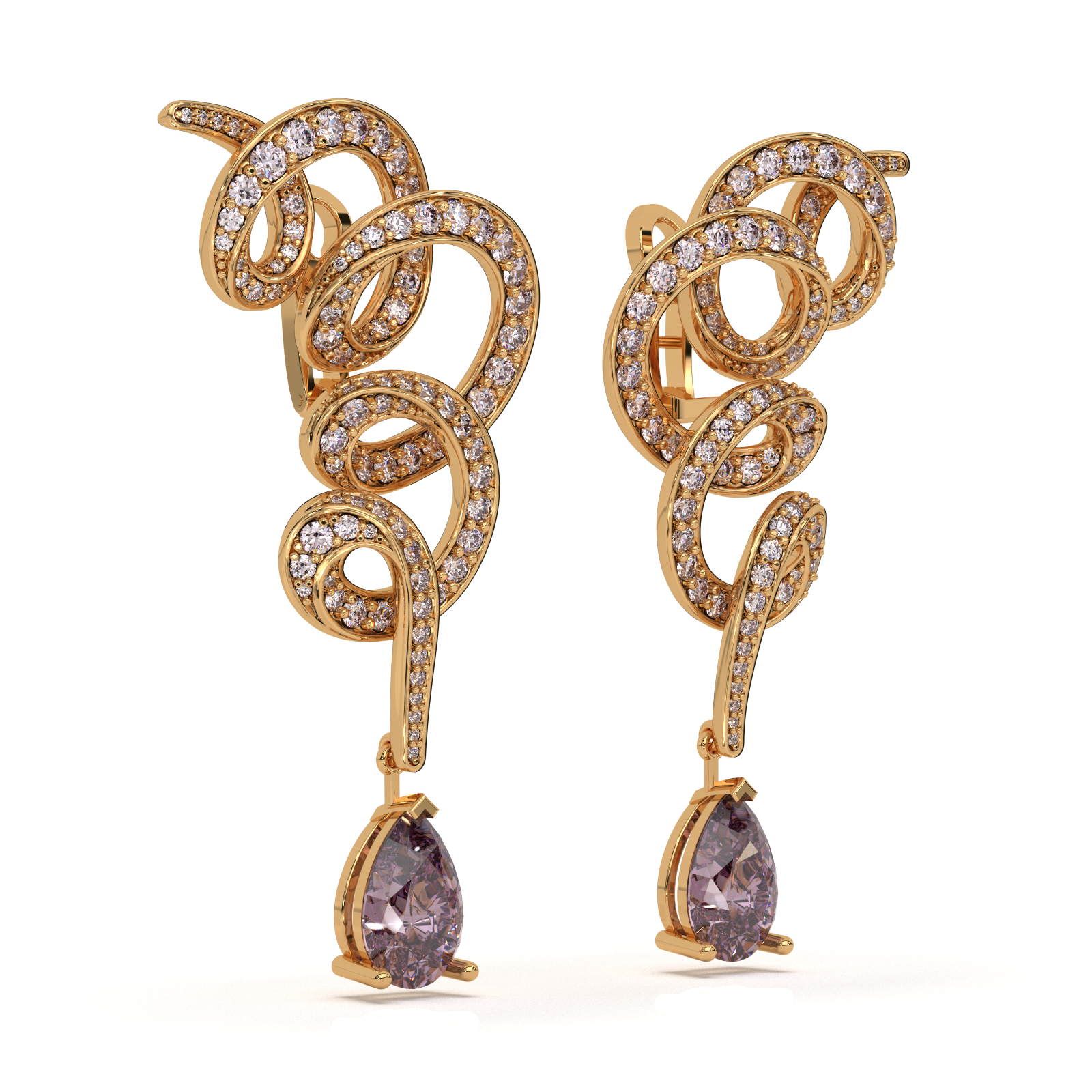 Rosé Serpentine Lumière Earrings (LAB-Grown Color Stones) - Image 12