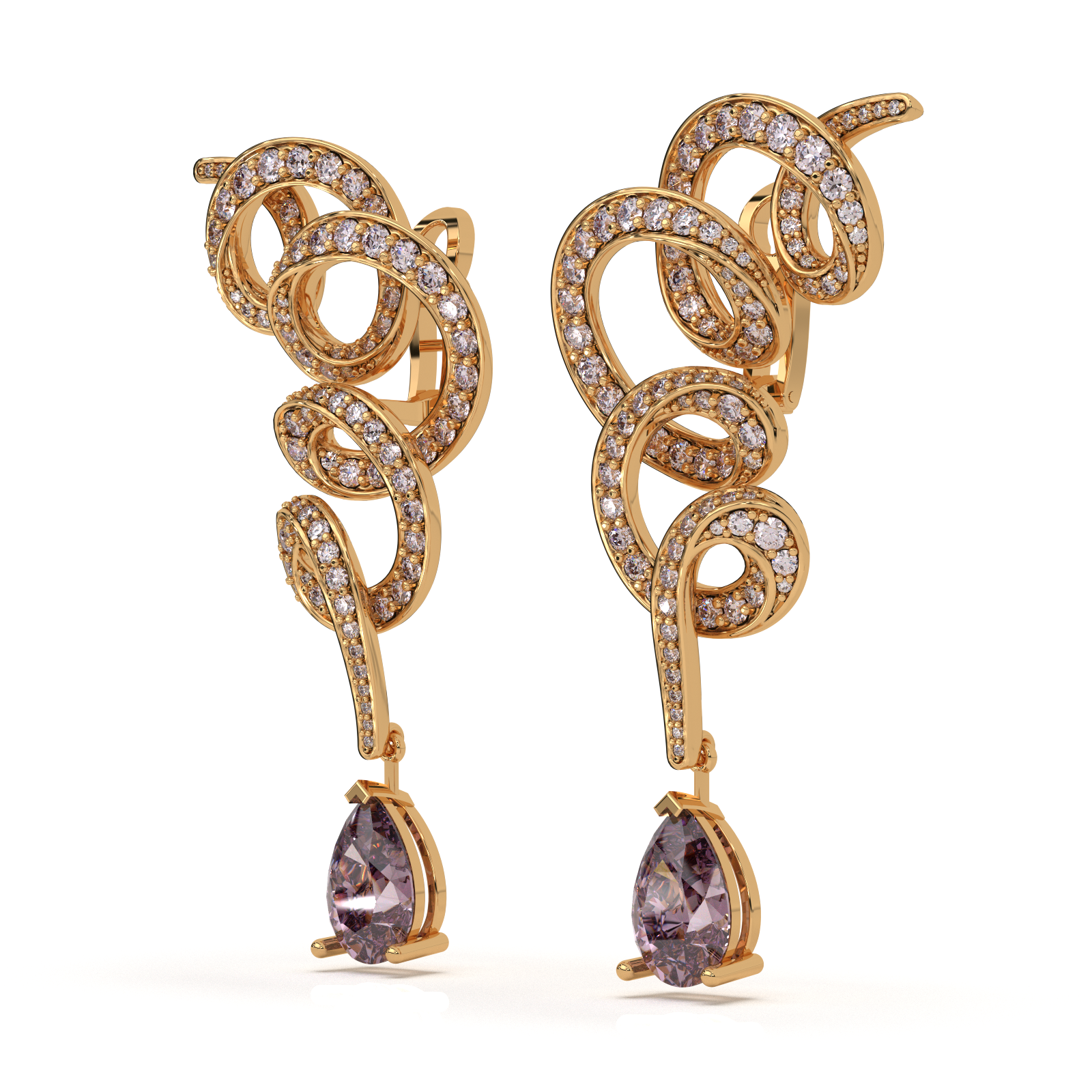 Rosé Serpentine Lumière Earrings (LAB-Grown Color Stones) - Image 11
