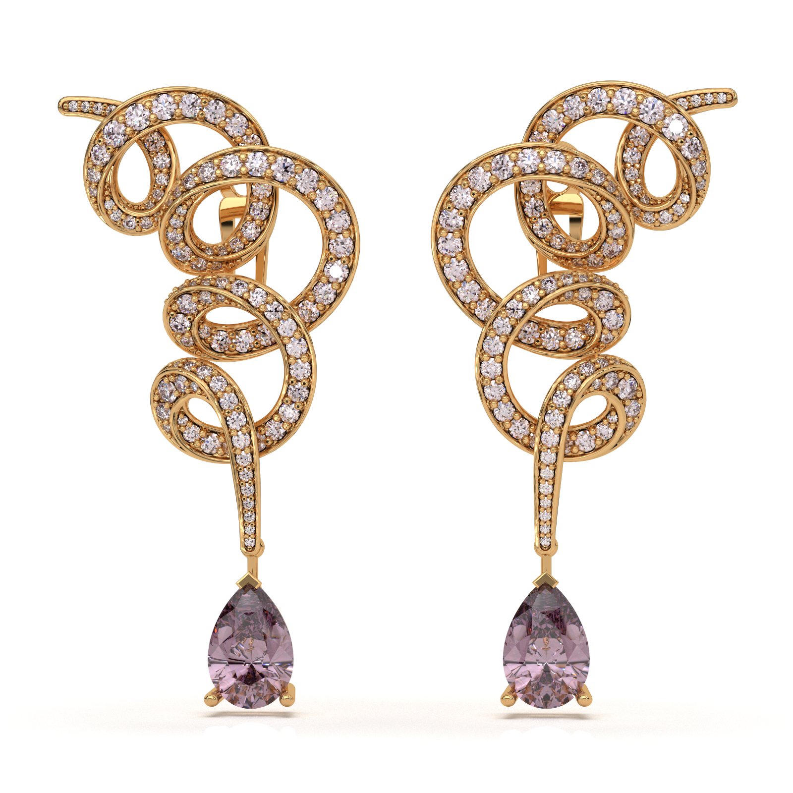 Rosé Serpentine Lumière Earrings (LAB-Grown Color Stones) - Image 9