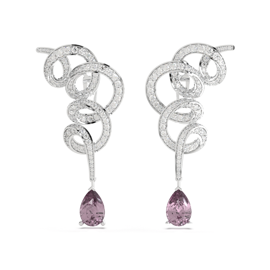 Rosé Serpentine Lumière Earrings (LAB-Grown Color Stones)
