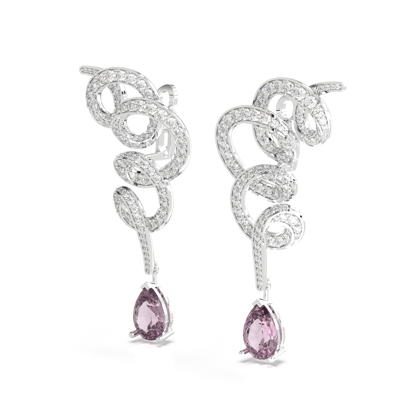 Rosé Serpentine Lumière Earrings (LAB-Grown Color Stones) - Image 4