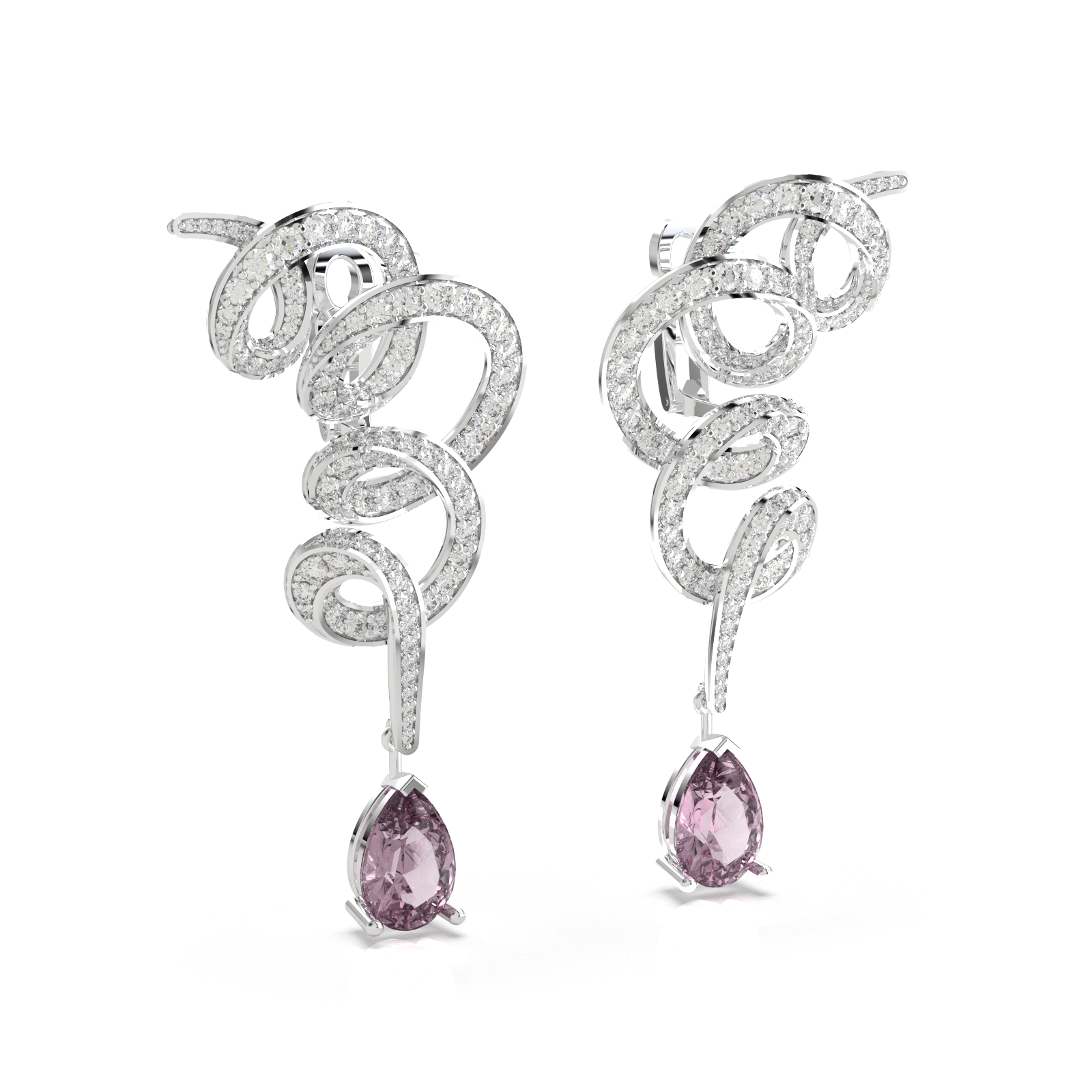 Rosé Serpentine Lumière Earrings (LAB-Grown Color Stones) - Image 3