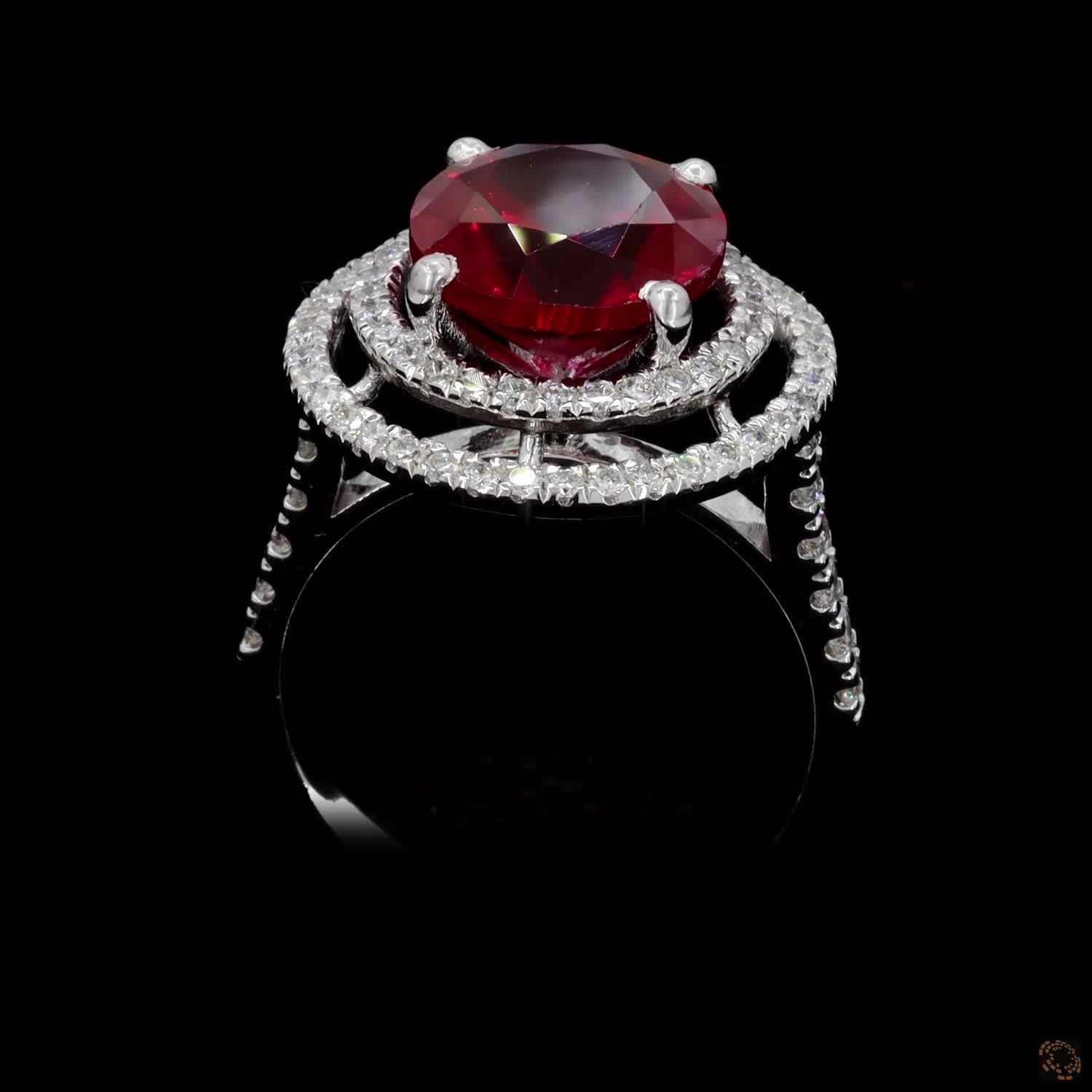 Velmora Ruby Halo Ring - Image 4