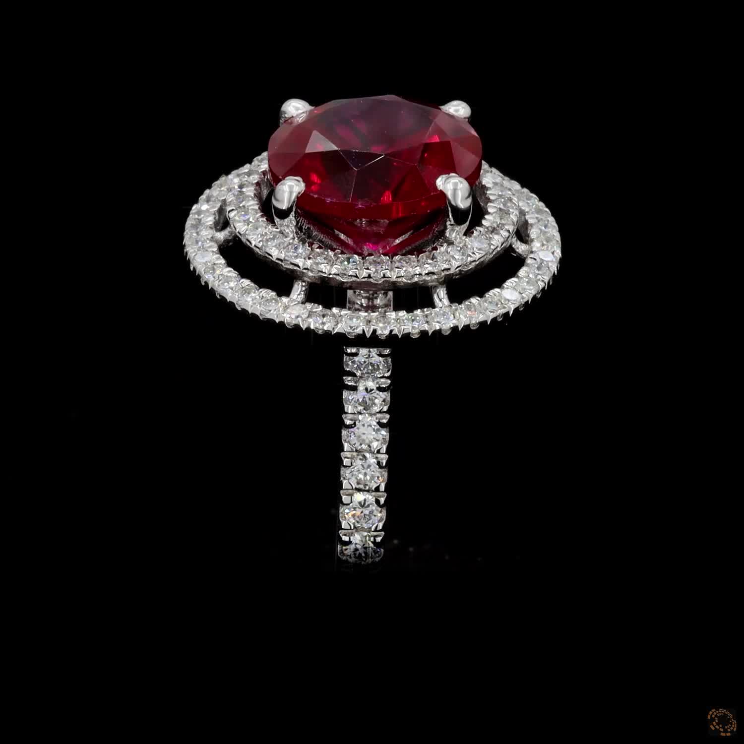 Velmora Ruby Halo Ring - Image 3