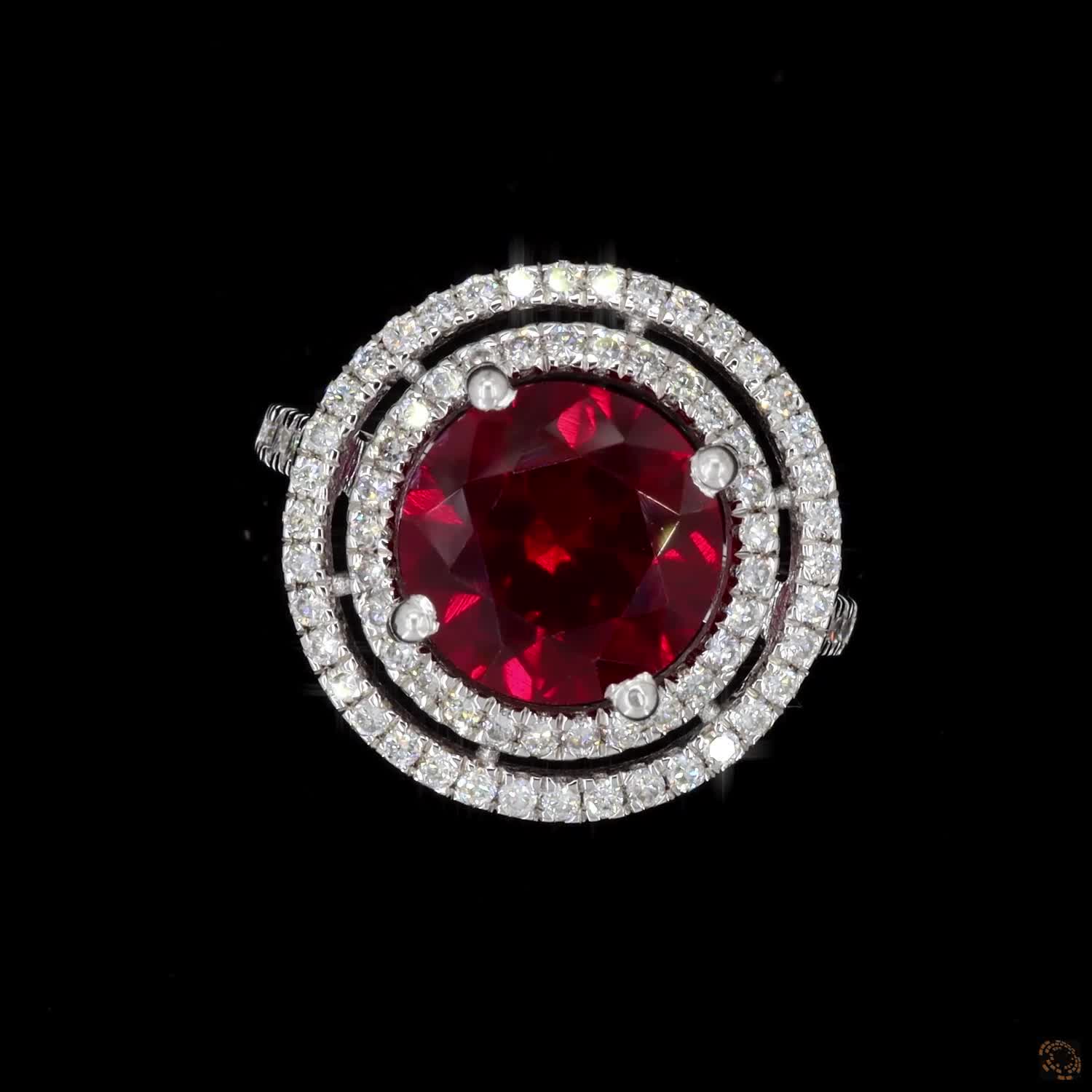 Velmora Ruby Halo Ring - Image 2